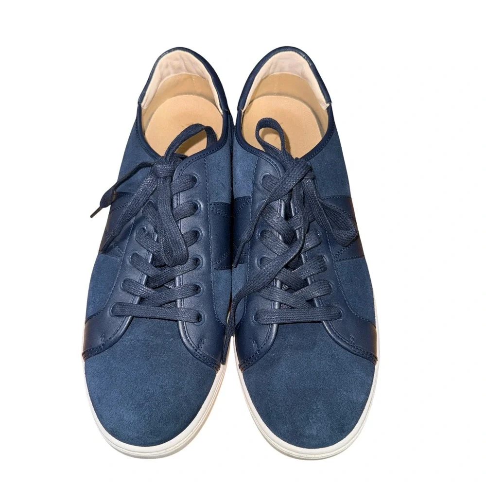Vionic Jerome Suede Sneakers Mens 11 Pre-Owned Low‎ Top Navy Blue Shoes Orthotic